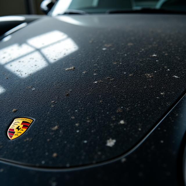 洗車傷（スワールマーク）だらけのポルシェのボンネット